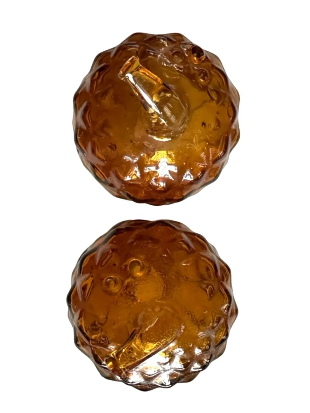 PIER 1 IMPORTS Amber Glass Salt & Pepper Shaker 3 1/4” (set of 2) Acorn Shaped